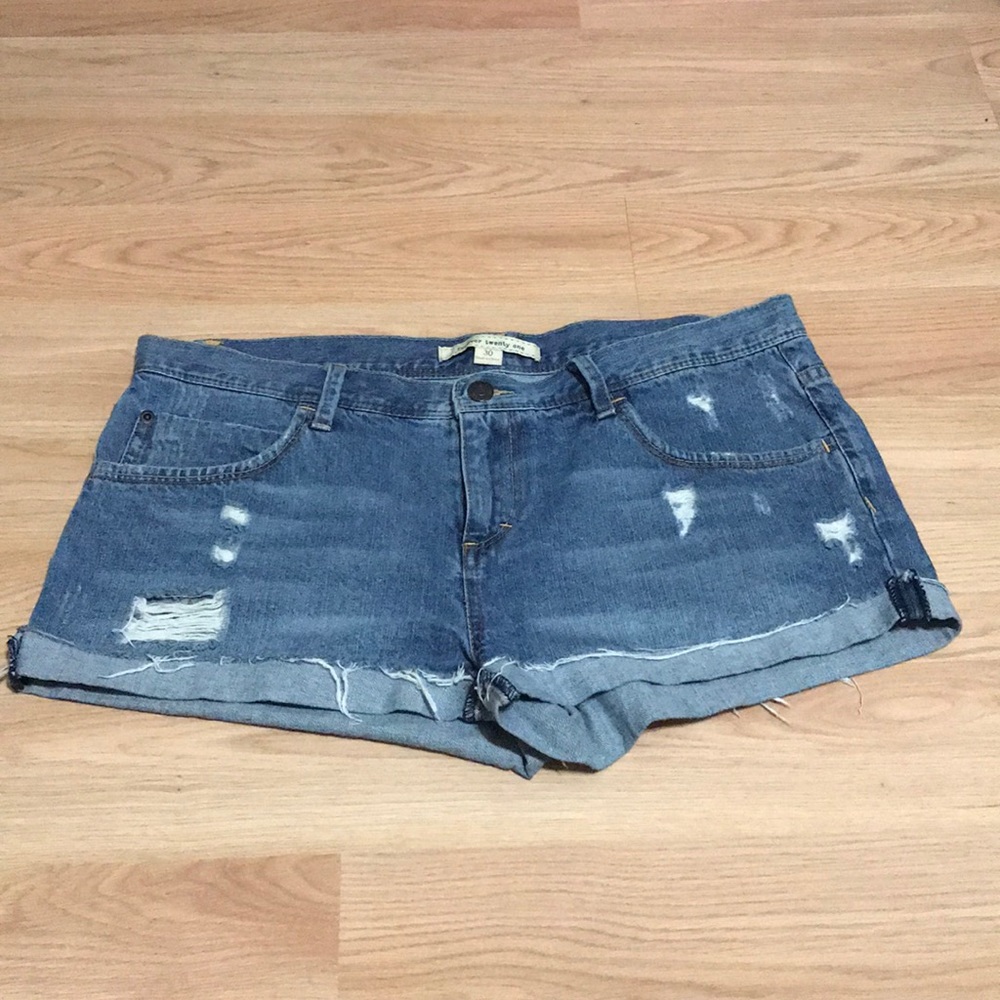 Distressed Denim Shorts